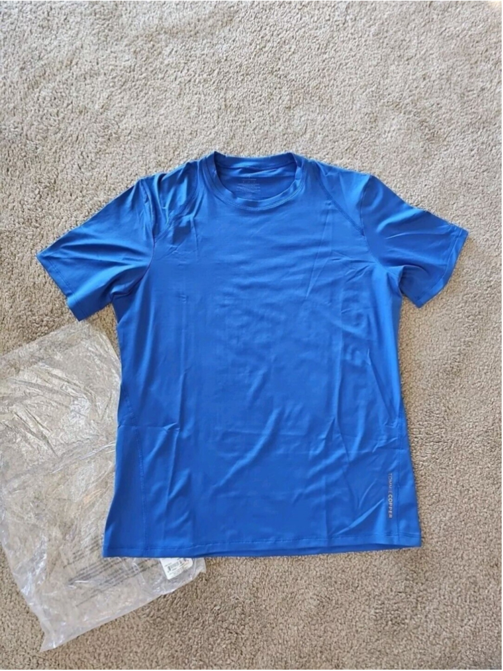 Tommie Copper Mens Crew Neck Short Sleeve Compression Shirt Blue Size MEDIUM NEW